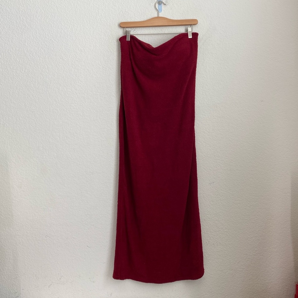Yitty Pet Me Strapless Maxi chenille Dress In Merlot Size 2x NWT
